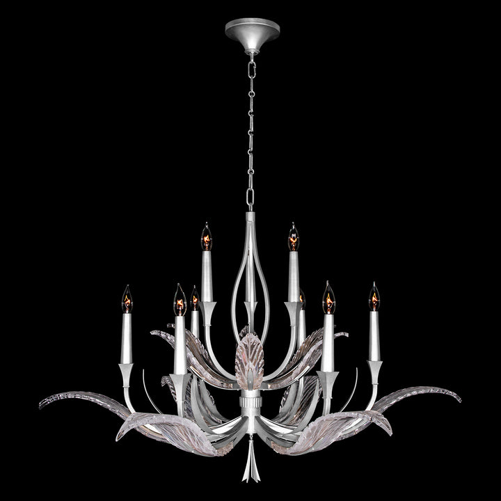 Fine Art Handcrafted Lighting Plume Chandelier Chandeliers Fine Art Handcrafted Lighting Silver/Dichroic "Plumes"  