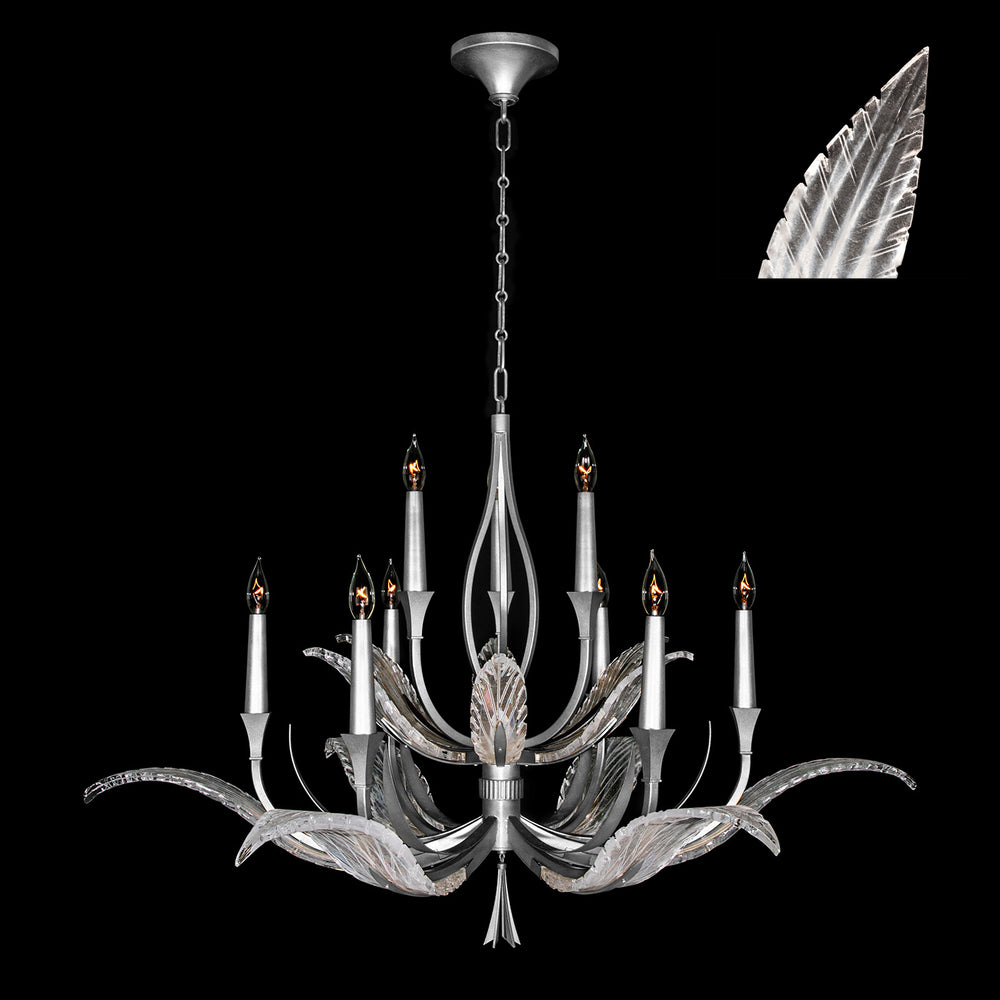 Fine Art Handcrafted Lighting Plume Chandelier Chandeliers Fine Art Handcrafted Lighting Silver/White "Plumes"  