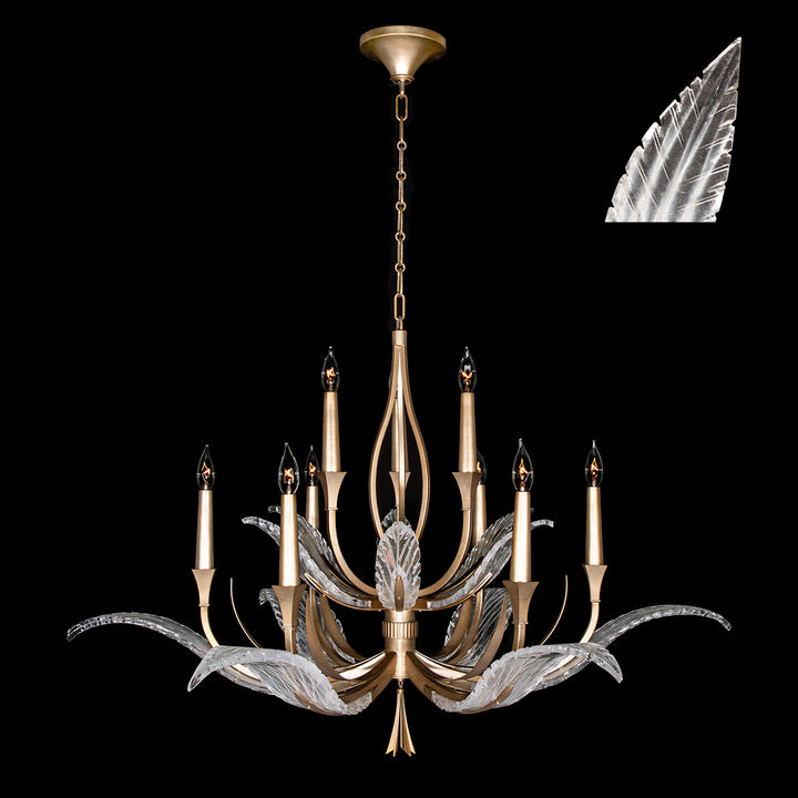 Fine Art Handcrafted Lighting Plume Chandelier Chandeliers Fine Art Handcrafted Lighting Gold/White "Plumes"  