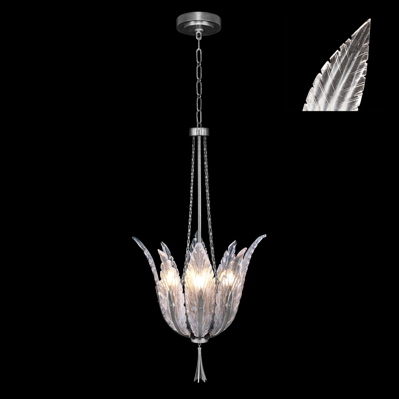 Fine Art Handcrafted Lighting Plume Pendant Pendants Fine Art Handcrafted Lighting Silver/White "Plumes" 17.5 x 33 