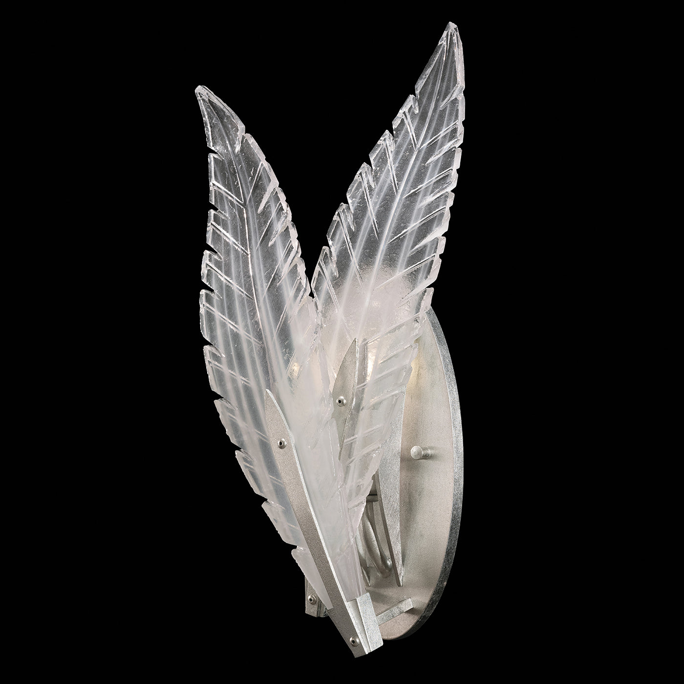 Fine Art Handcrafted Lighting Plume Sconce Sconces Fine Art Handcrafted Lighting Silver/White "Plumes" 7 x 16 