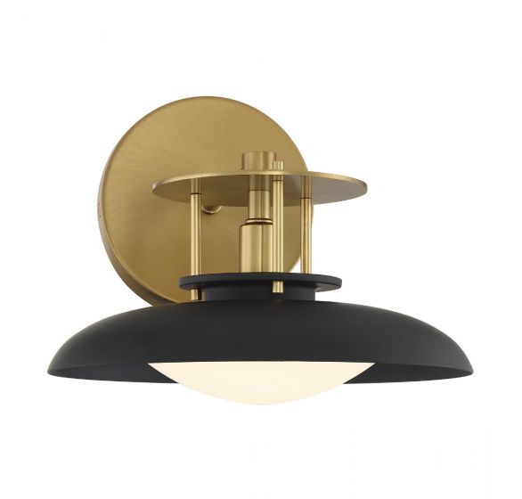 Savoy House Gavin Sconce Sconce Savoy House Matte Black with Warm Brass Accents 1 