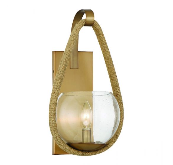 Savoy House Ashe Sconce Sconce Savoy House Warm Brass and Rope 1 