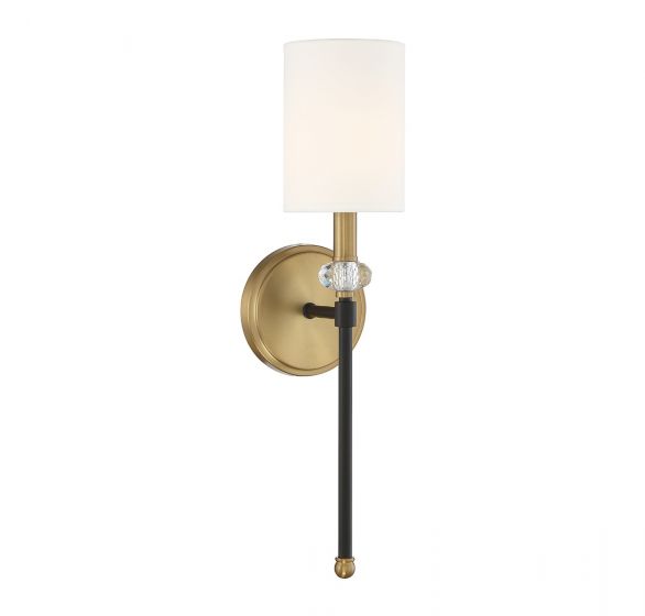 Savoy House Tivoli Sconce Wall Sconces Savoy House Matte Black with Warm Brass Accents 1 