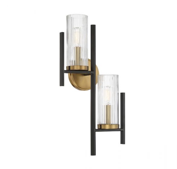 Savoy House Midland Sconce Sconce Savoy House Matte Black with Warm Brass Accents 2 