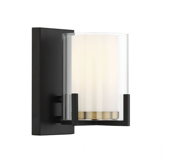 Savoy House Eaton Sconce Sconce Savoy House Matte Black with Warm Brass Accents 1 