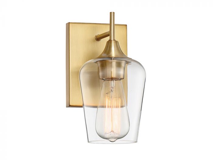 Essentials Octave Sconce Wall Sconces Savoy House Warm Brass 1 