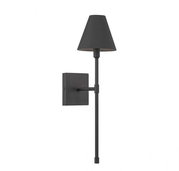 Essentials Jefferson Sconce Wall Sconces Savoy House Matte Black 1 