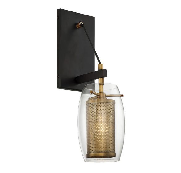 Essentials Dunbar Sconce Sconce Essentials Warm Brass with Bronze Accents 1 