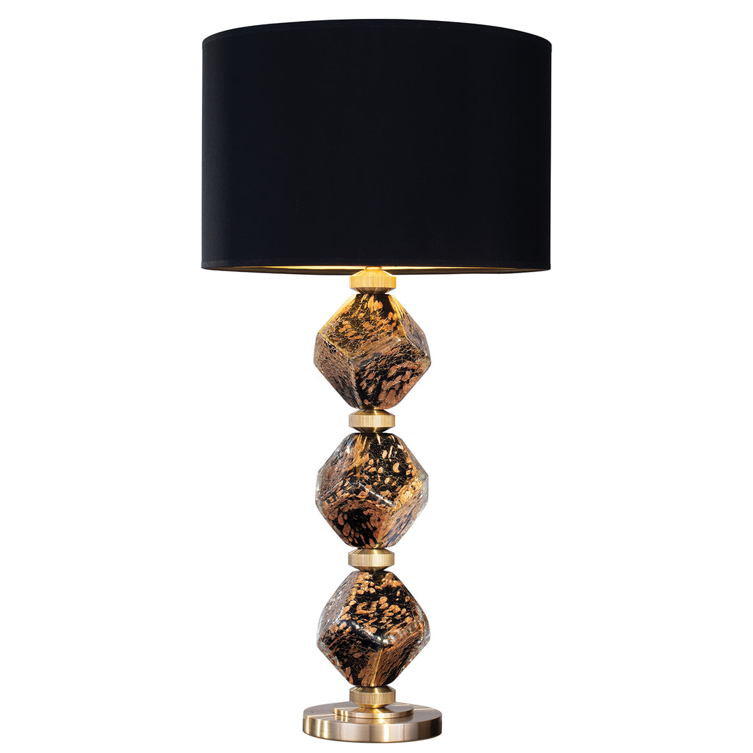 Fine Art Handcrafted Lighting Natural Inspirations Table Lamp Table Lamps Fine Art Handcrafted Lighting Black & Gold Blown Glass w/Black & Gold Inner Lining Shade  