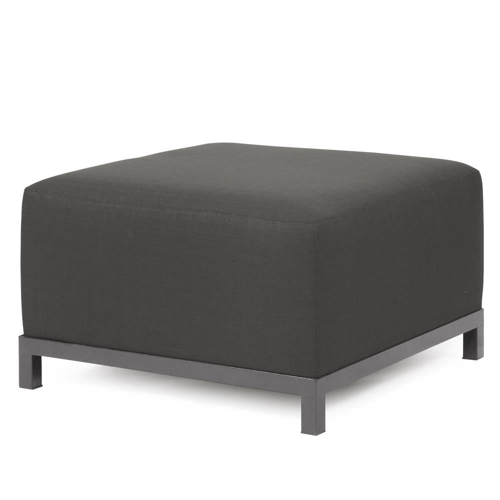 Howard Elliott Collection Axis Ottoman Sterling Charcoal Slipcover (Cover Only) Ottomans Howard Elliott Collection   