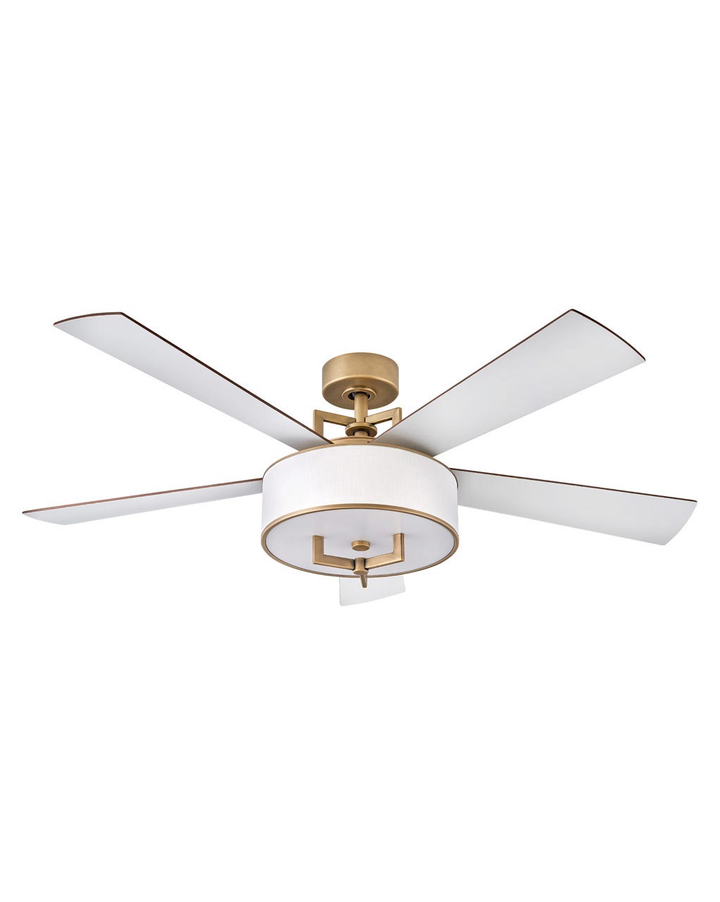 Hinkley Hampton LED Ceiling Fan | OS Outdoor Ceiling Fans Hinkley 56 Heritage Brass Matte White, Birch