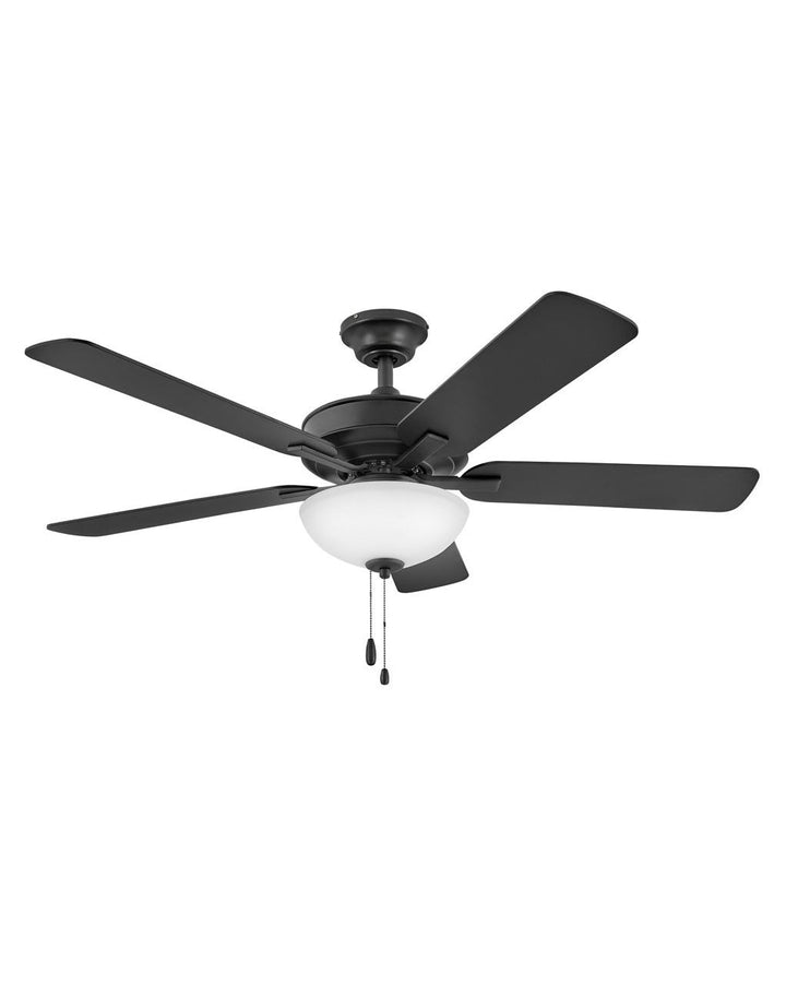 Hinkley Metro Illuminated LED Fan Outdoor Ceiling Fans Hinkley 52 Matte Black Matte Black, Walnut