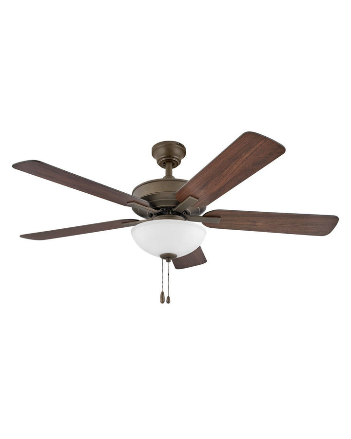 Hinkley Metro Illuminated LED Fan Outdoor Ceiling Fans Hinkley 52 Metallic Matte Bronze Walnut, Metallic Matte Bronze