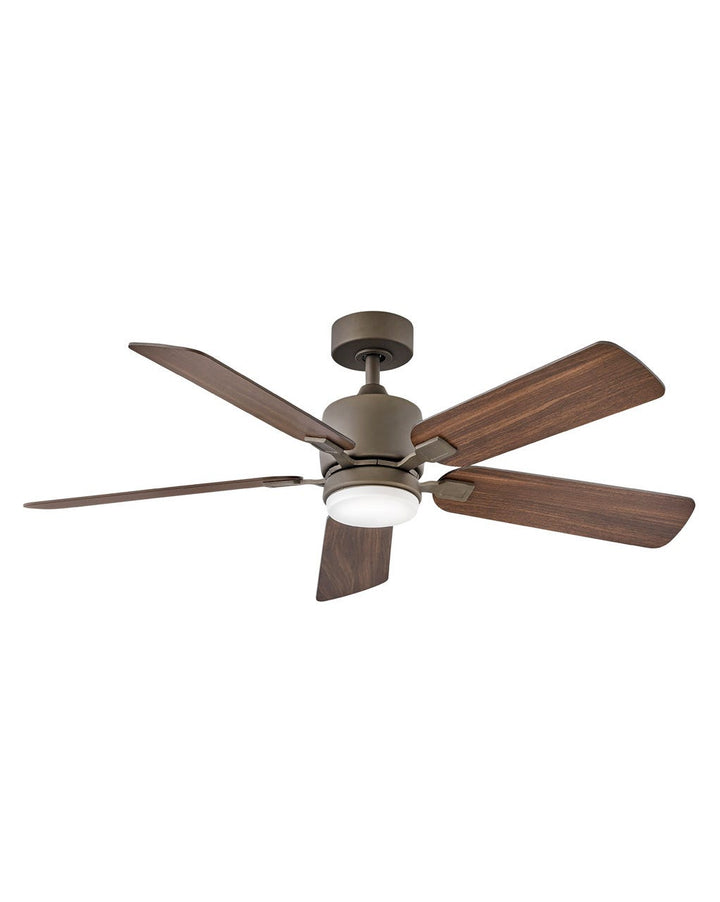 Hinkley Afton LED Fan Outdoor Ceiling Fans Hinkley 52 Metallic Matte Bronze Walnut, Metallic Matte Bronze