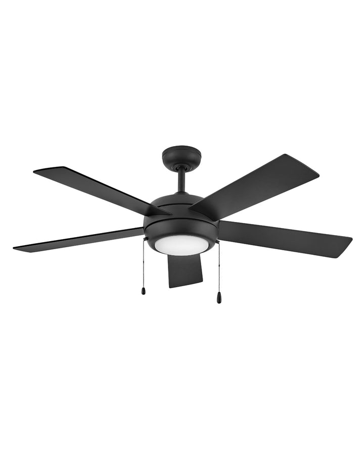 Hinkley Croft LED Fan Outdoor Ceiling Fans Hinkley 52 Matte Black Matte Black, Walnut