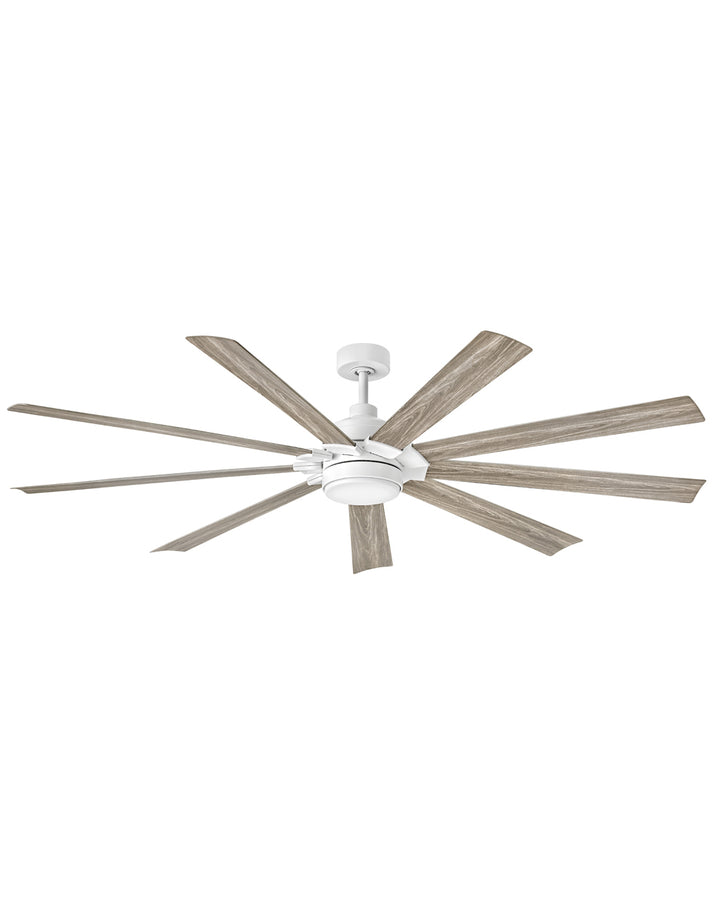 Hinkley Turbine LED Fan Outdoor Ceiling Fans Hinkley 80 Chalk White Weathered Wood