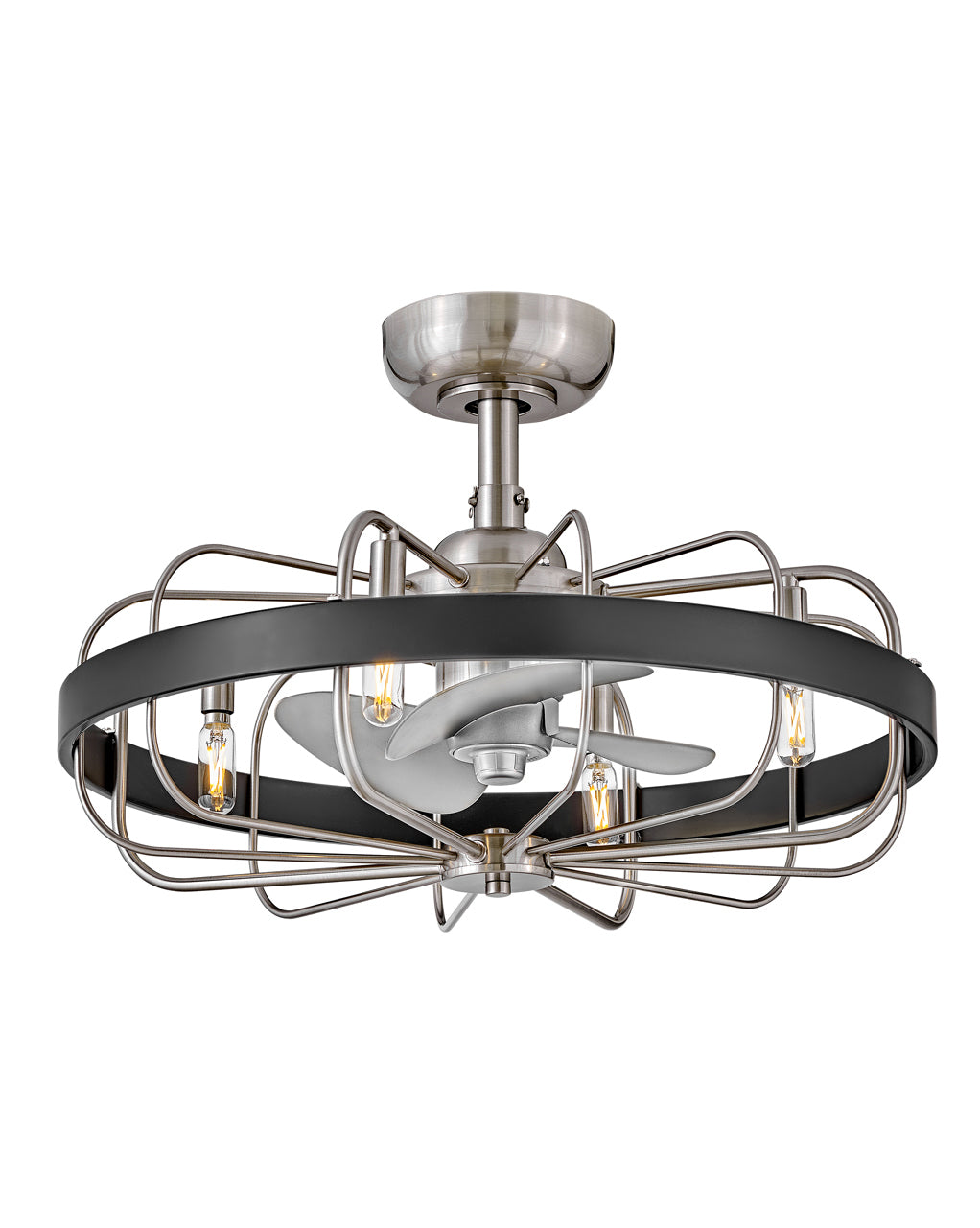 Hinkley Eli LED Fandelier Outdoor Fan Hinkley 12 Brushed Nickel Silver