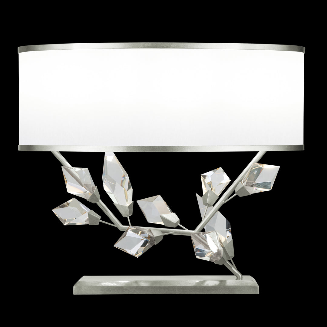 Fine Art Handcrafted Lighting Foret Table Lamp Table Lamps Fine Art Handcrafted Lighting Silver Leaf w/White Shade  