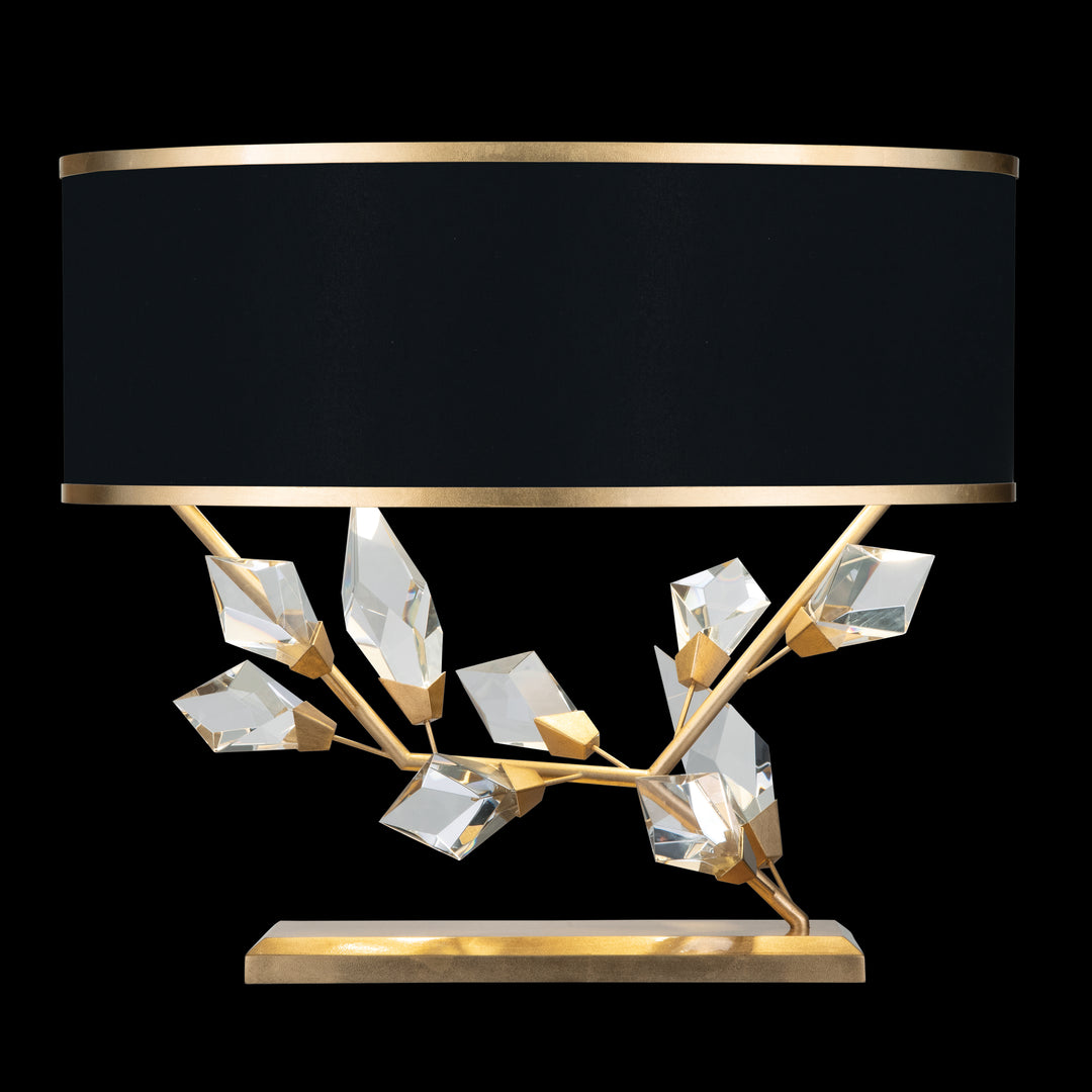 Fine Art Handcrafted Lighting Foret Table Lamp Table Lamps Fine Art Handcrafted Lighting Gold Leaf w/Black Fabric & Gold Inner Lining Shades  