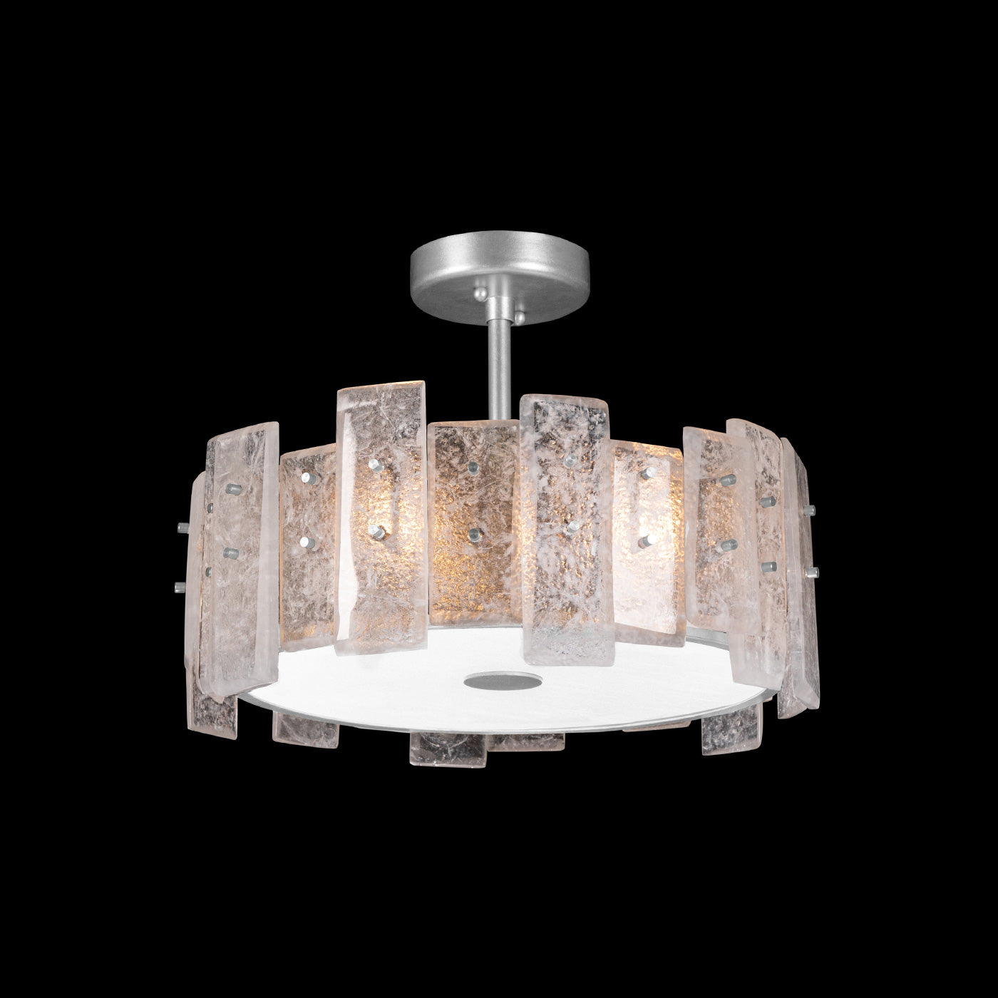 Fine Art Handcrafted Lighting Lunea Semi-Flush Mount Ceiling Mounts Fine Art Handcrafted Lighting Silver  