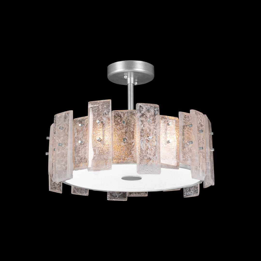 Fine Art Handcrafted Lighting Lunea Semi-Flush Mount Ceiling Flush Mounts Fine Art Handcrafted Lighting Silver  