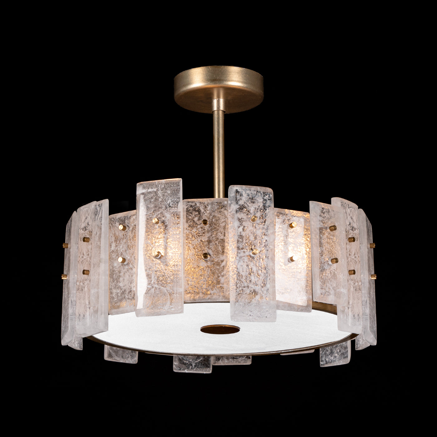 Fine Art Handcrafted Lighting Lunea Semi-Flush Mount Ceiling Mounts Fine Art Handcrafted Lighting Gold  