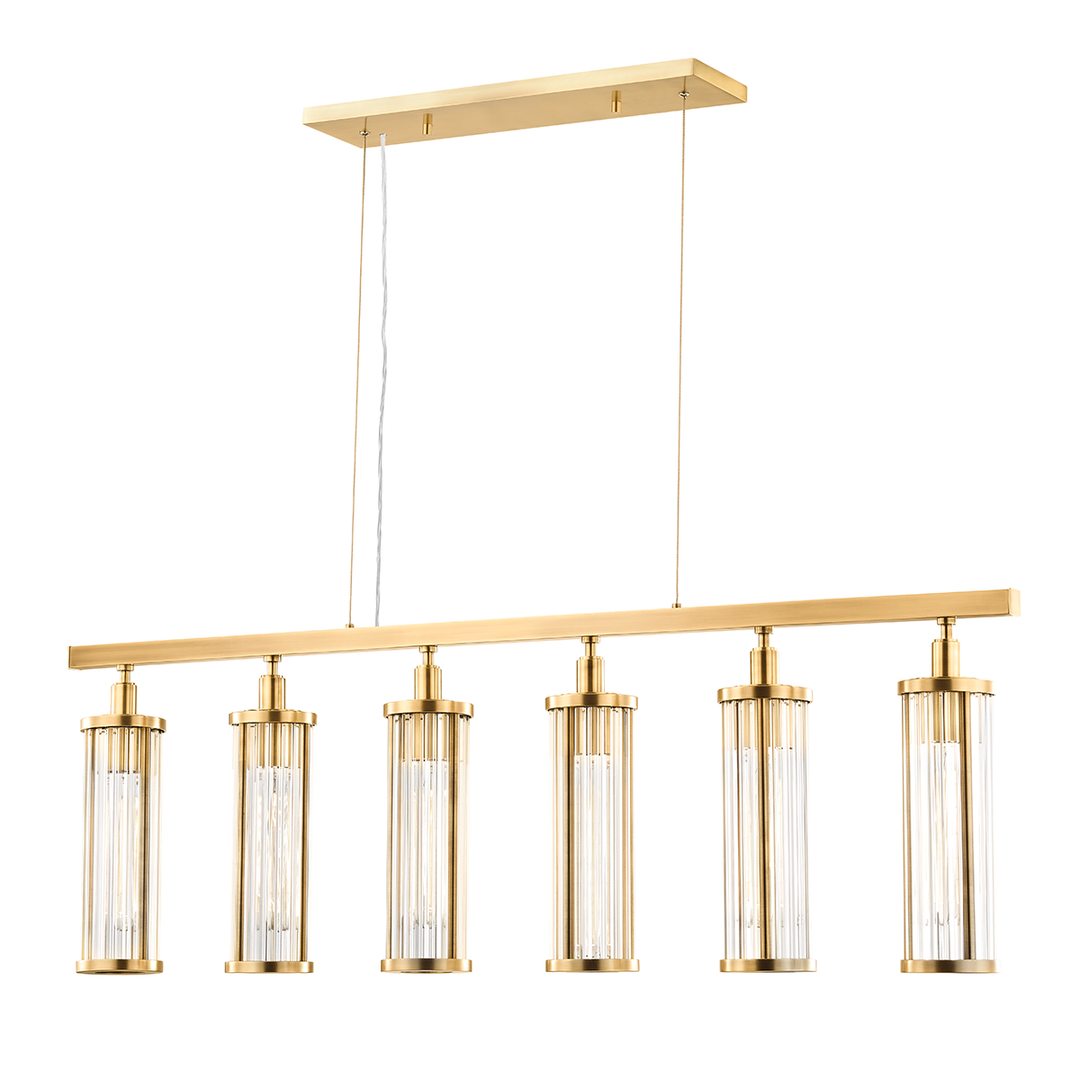 Hudson Valley Lighting Marley Linear Chandeliers Hudson Valley Lighting Aged Brass  