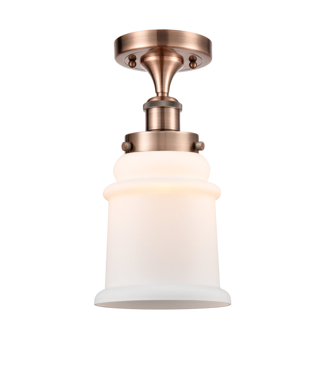 Innovations Lighting Canton 6" Semi-Flush Mount - Antique Copper Ceiling Semi Flush Mounts Innovations Lighting Matte White ; Glass Type: Frosted  