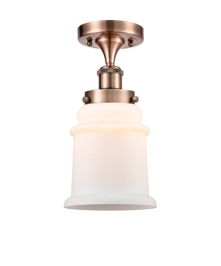 Innovations Lighting Canton 6" Semi-Flush Mount - Antique Copper Ceiling Semi Flush Mounts Innovations Lighting Matte White ; Glass Type: Frosted  