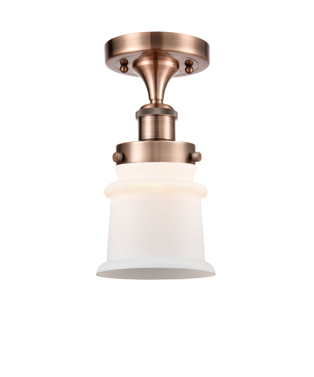 Innovations Lighting Canton 5" Semi-Flush Mount - Antique Copper Ceiling Semi Flush Mounts Innovations Lighting Matte White ; Glass Type: Frosted  