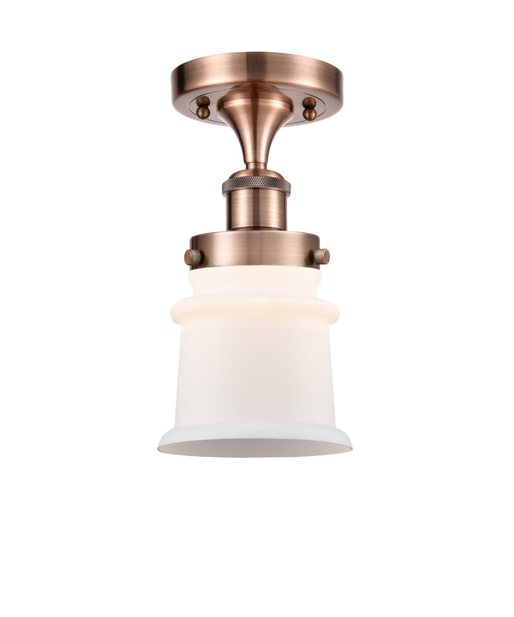 Innovations Lighting Canton 5" Semi-Flush Mount - Antique Copper Ceiling Semi Flush Mounts Innovations Lighting Matte White ; Glass Type: Frosted  