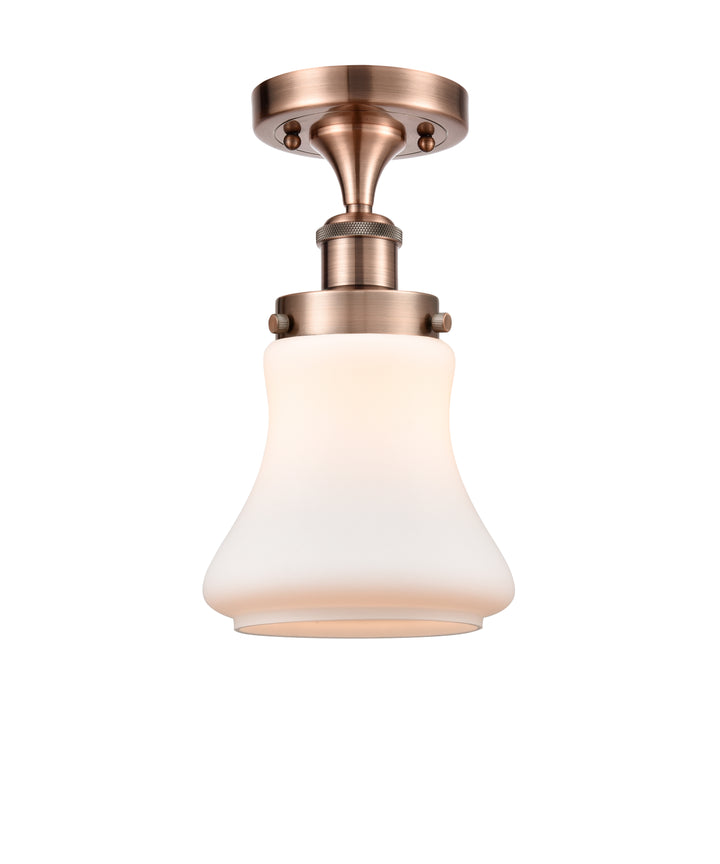 Innovations Lighting Bellmont 6" Semi-Flush Mount - Antique Copper Ceiling Semi Flush Mounts Innovations Lighting Matte White ; Glass Type: Frosted  