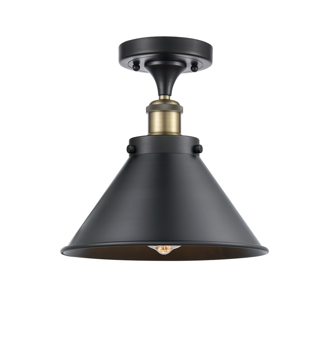 Innovations Lighting Briarcliff 10" Semi-Flush Mount - Black Antique Brass Ceiling Semi Flush Mounts Innovations Lighting Default Title  