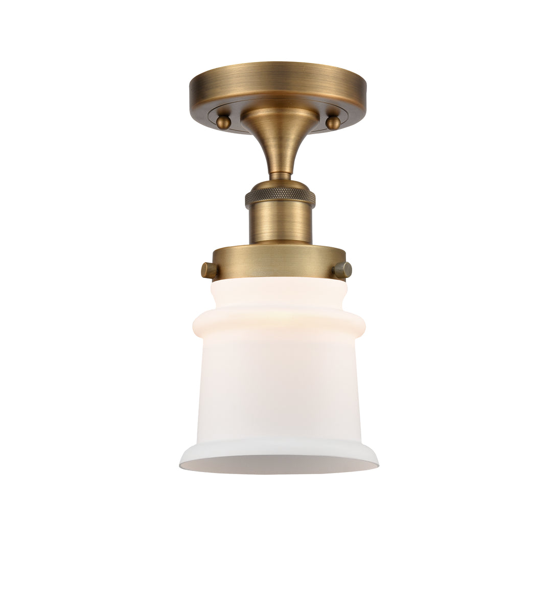 Innovations Lighting Canton 5" Semi-Flush Mount - Brushed Brass Ceiling Semi Flush Mounts Innovations Lighting Matte White ; Glass Type: Frosted  