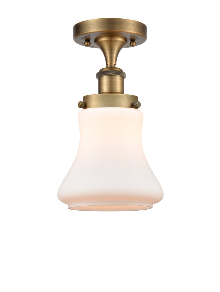 Innovations Lighting Bellmont 6" Semi-Flush Mount - Brushed Brass Ceiling Semi Flush Mounts Innovations Lighting Matte White ; Glass Type: Frosted  