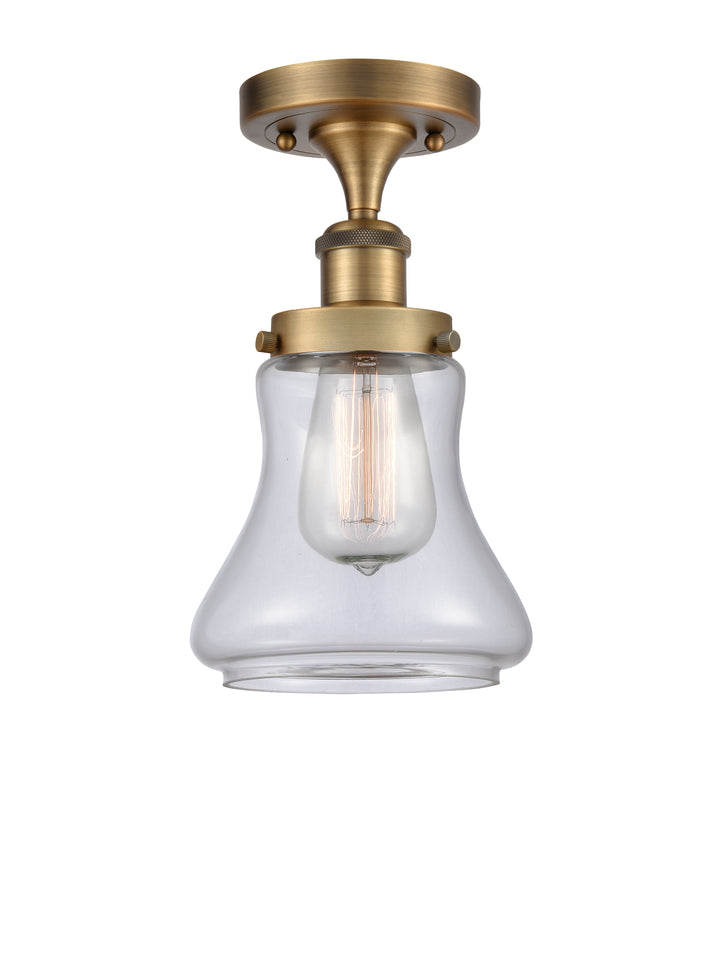 Innovations Lighting Bellmont 6" Semi-Flush Mount - Brushed Brass Ceiling Semi Flush Mounts Innovations Lighting Clear ; Glass Type: Transparent  