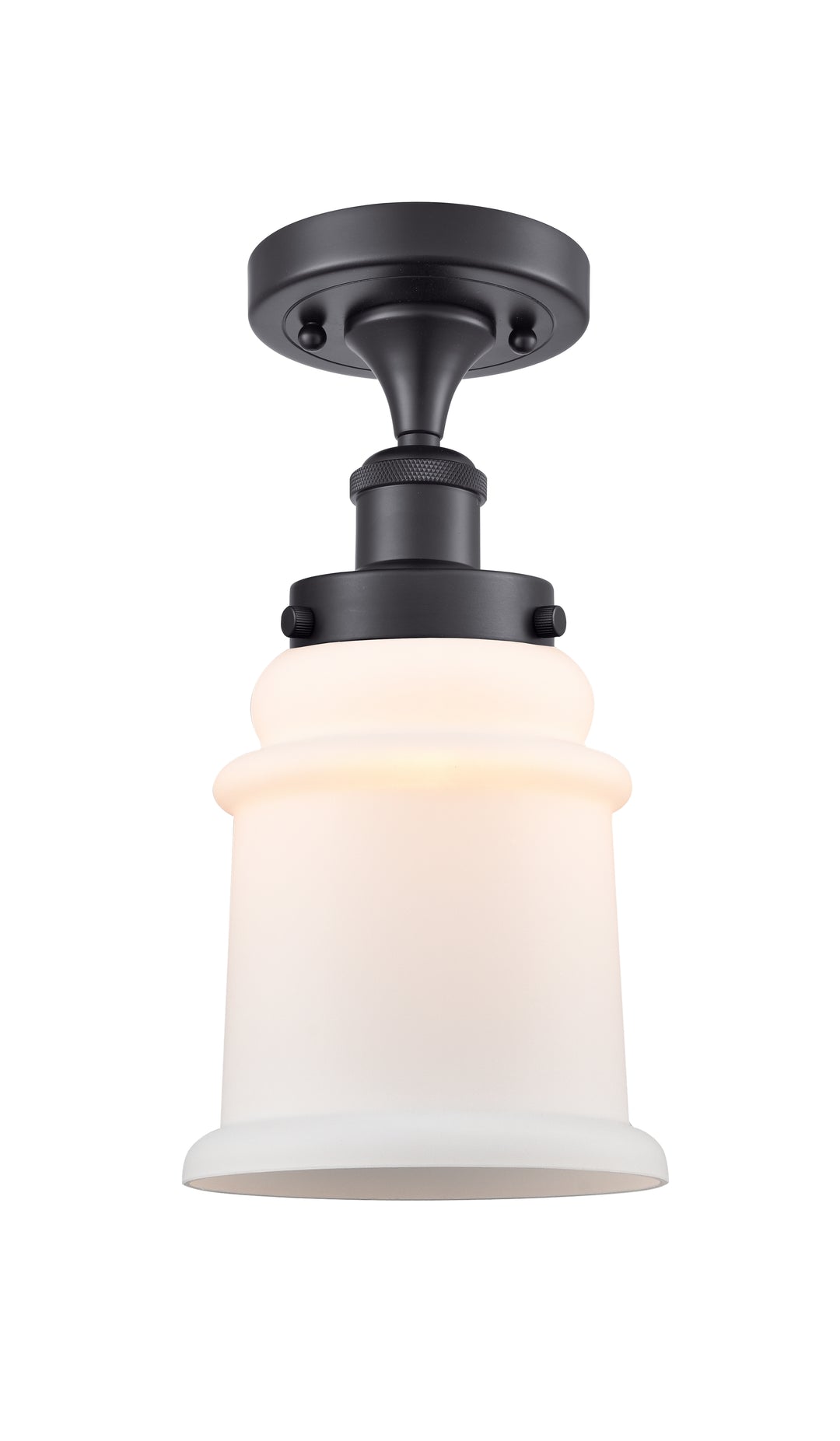 Innovations Lighting Canton 6" Semi-Flush Mount - Matte Black Ceiling Semi Flush Mounts Innovations Lighting Matte White ; Glass Type: Frosted  