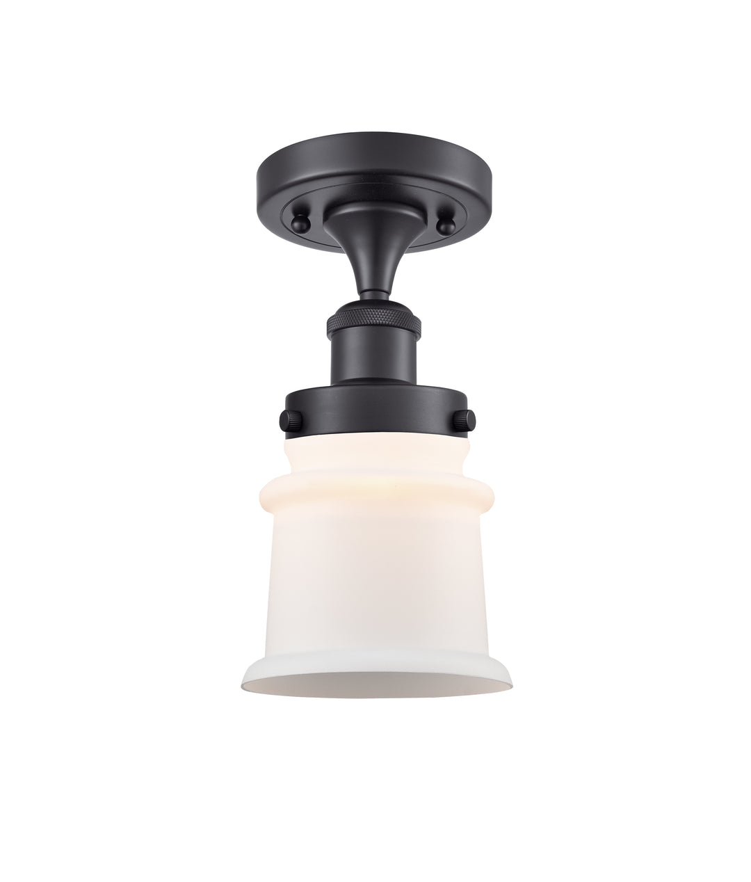 Innovations Lighting Canton 5" Semi-Flush Mount - Matte Black Ceiling Semi Flush Mounts Innovations Lighting Matte White ; Glass Type: Frosted  