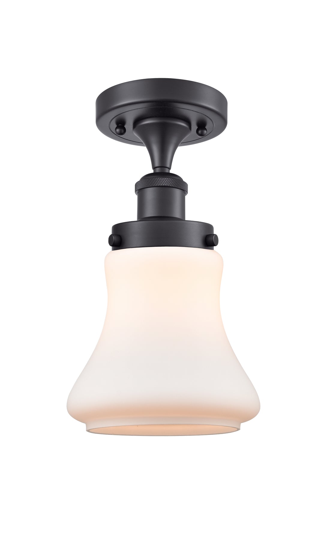 Innovations Lighting Bellmont 6" Semi-Flush Mount - Matte Black Ceiling Semi Flush Mounts Innovations Lighting Matte White ; Glass Type: Frosted  