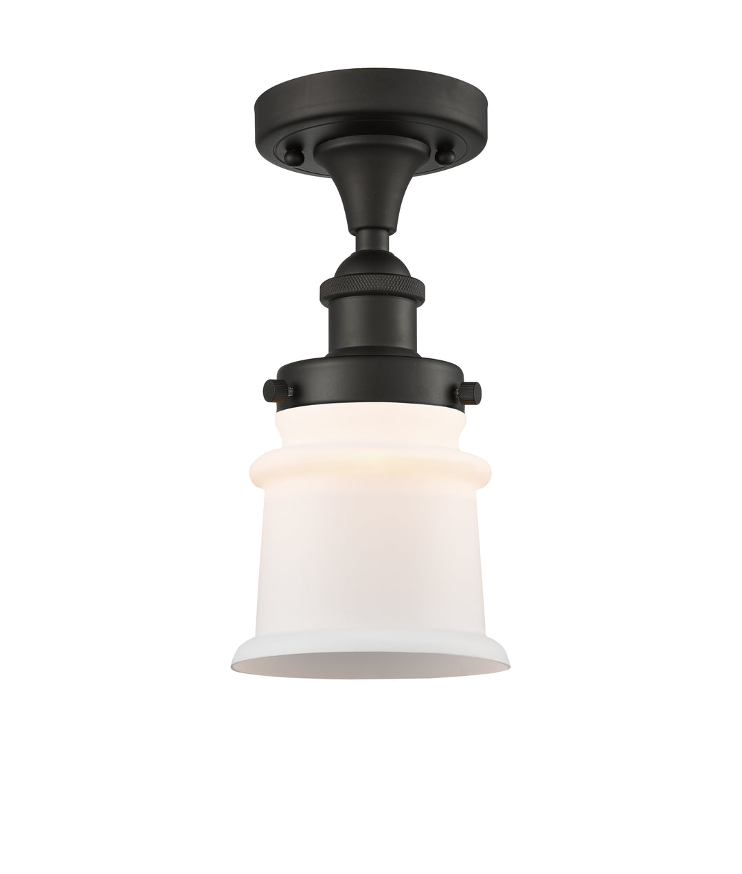 Innovations Lighting Canton 5" Semi-Flush Mount - Oil Rubbed Bronze Ceiling Semi Flush Mounts Innovations Lighting Matte White ; Glass Type: Frosted  