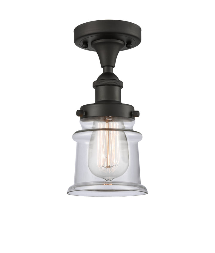 Innovations Lighting Canton 5" Semi-Flush Mount - Oil Rubbed Bronze Ceiling Semi Flush Mounts Innovations Lighting Clear ; Glass Type: Transparent  