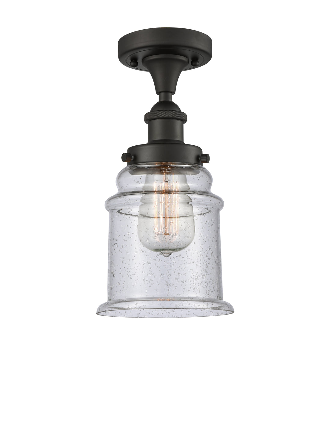 Innovations Lighting Canton 6" Semi-Flush Mount - Oil Rubbed Bronze Ceiling Semi Flush Mounts Innovations Lighting Seedy ; Glass Type: Seedy  