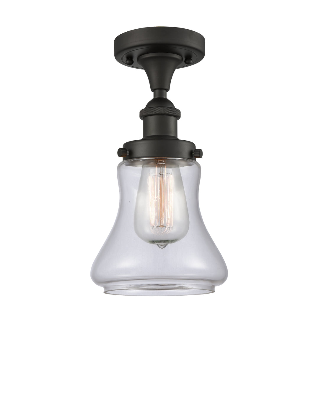 Innovations Lighting Bellmont 6" Semi-Flush Mount - Oil Rubbed Bronze Ceiling Semi Flush Mounts Innovations Lighting Clear ; Glass Type: Transparent  