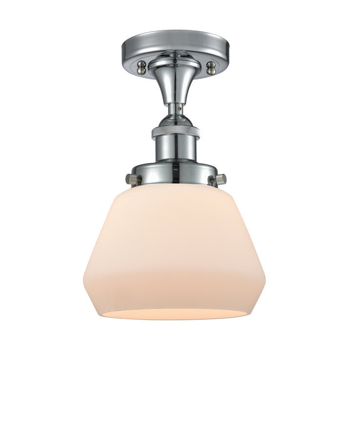 Innovations Lighting Fulton 6" Semi-Flush Mount - Polished Chrome Ceiling Semi Flush Mounts Innovations Lighting Matte White ; Glass Type: Frosted  