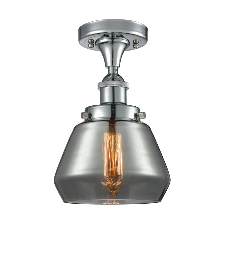 Innovations Lighting Fulton 6" Semi-Flush Mount - Polished Chrome Ceiling Semi Flush Mounts Innovations Lighting Light Smoke ; Glass Type: Smoked  