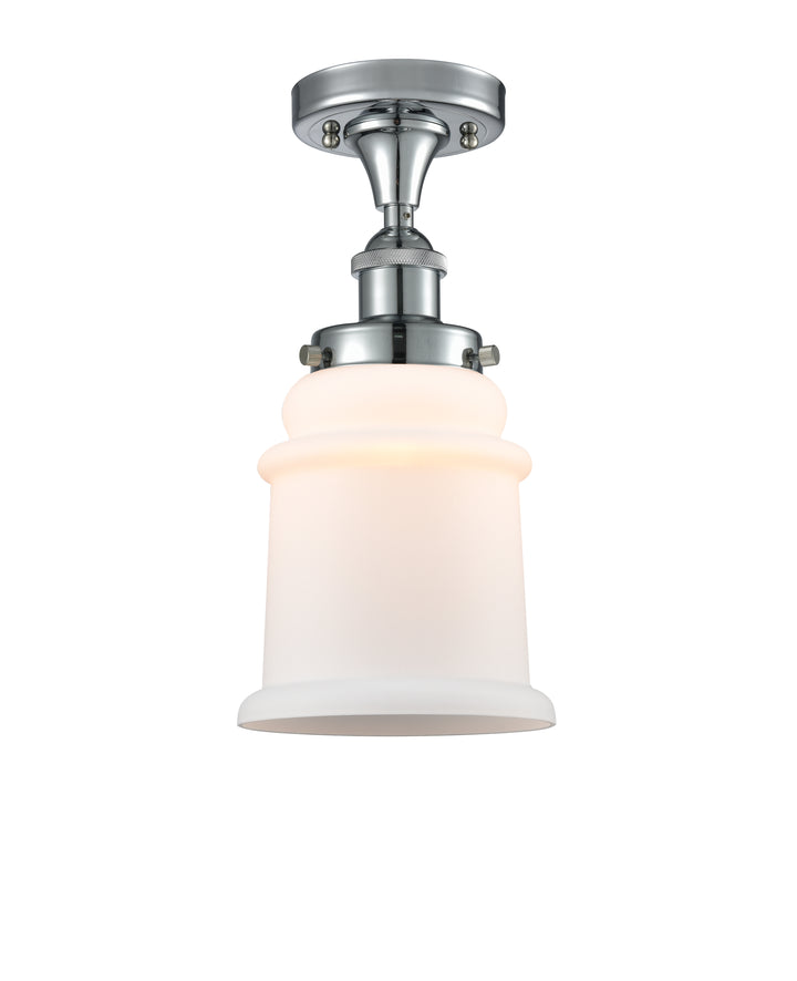 Innovations Lighting Canton 6" Semi-Flush Mount - Polished Chrome Ceiling Semi Flush Mounts Innovations Lighting Matte White ; Glass Type: Frosted  