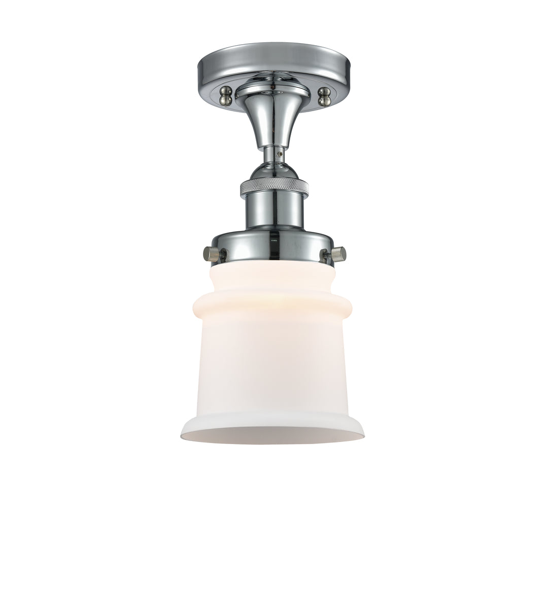 Innovations Lighting Canton 5" Semi-Flush Mount - Polished Chrome Ceiling Semi Flush Mounts Innovations Lighting Matte White ; Glass Type: Frosted  