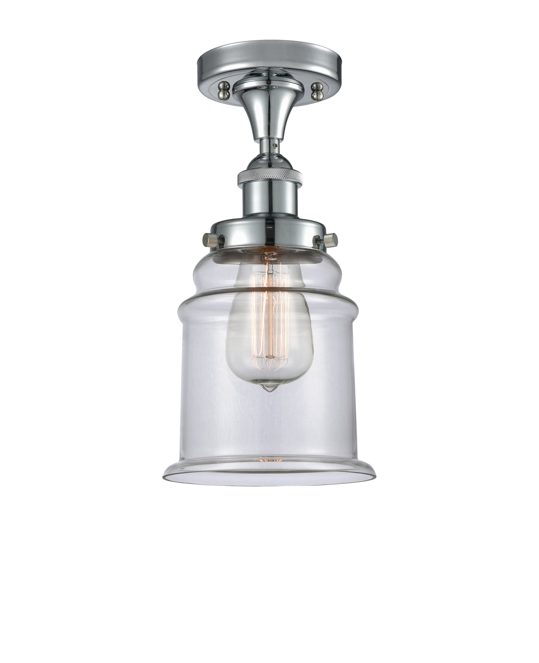 Innovations Lighting Canton 6" Semi-Flush Mount - Polished Chrome Ceiling Semi Flush Mounts Innovations Lighting Clear ; Glass Type: Transparent  