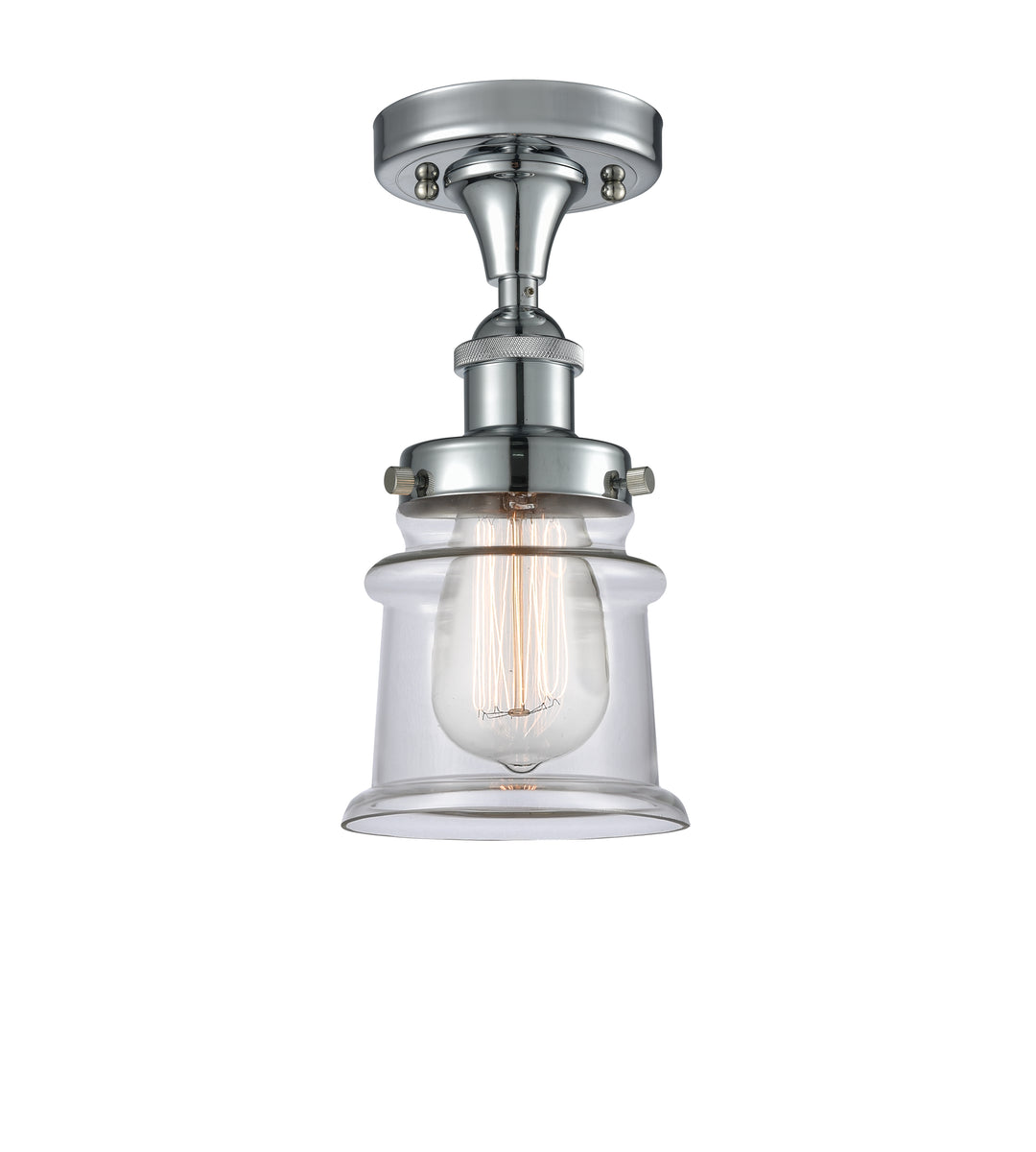 Innovations Lighting Canton 5" Semi-Flush Mount - Polished Chrome Ceiling Semi Flush Mounts Innovations Lighting Clear ; Glass Type: Transparent  